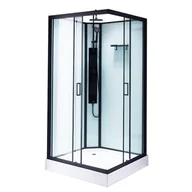 Kabiny z hydromasażem - Kabina prysznicowa zabudowana na niskim brodziku kwadratowa 90x90 LISA-90 - miniaturka - grafika 1