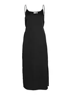 Sukienki - Vila Damska sukienka, satynowa, SU-NOOS, czarna, rozmiar 44, czarny, 44 - miniaturka - grafika 1