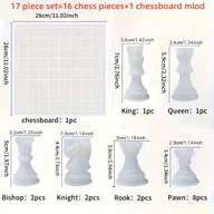 Rękodzieło - TEMU 3D Formy do Szachów z Żywicy (Zestaw 16 sztuk = 16 figur / Zestaw 17 sztuk = 16 figurek + forma na szachownicę) – Stwórz własną DIY grę w szachy - miniaturka - grafika 1