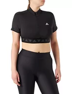 Koszulki i topy damskie - adidas Damska koszulka z zamkiem błyskawicznym Crop, czarna, L - miniaturka - grafika 1