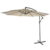 Parasole ogrodowe - Acerra parasol wspornikowy, parasol przeciwsłoneczny, Ø 3m uchylny, poliester/stal 11kg ~ kremowy bez stojaka - miniaturka - grafika 1