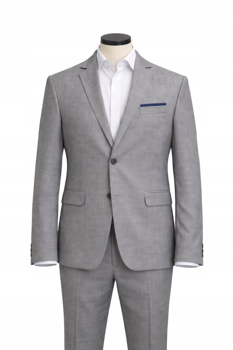Elegancki garnitur męski - granatowy/niebieski, slim 472 fit 52 / 176