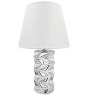 Wazony i flakony - Lampa nocna stołowa srebrna nowoczesna z białym kloszem glamour 40 cm - miniaturka - grafika 1