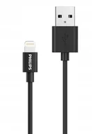 Kable USB - Kabel Philips USB - Apple Lightning 1,2 m czarny - miniaturka - grafika 1