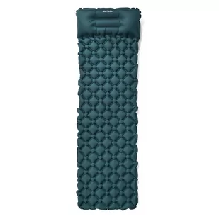 Materac nadmuchiwany Meteor z zagłówkiem 2w1 (pompka+drybag) 190×56×5,5 cm morski - Maty do ćwiczeń - miniaturka - grafika 1