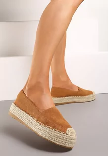 Espadryle damskie - Brązowe Casualowe Espadryle na Grubej Podeszwie Ozdobionej Plecionką Honorelle - grafika 1