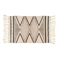 Dywaniki łazienkowe - Dywanik Boho 60 x 90 cm geometryczny czarno-beżowy - miniaturka - grafika 1
