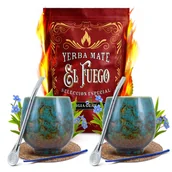 Yerba Mate - Zestaw STARTOWY DLA DWOJGA Yerba Mate El Fuego Energia tykwa bombilla 500g 0,5kg - miniaturka - grafika 1