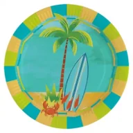 Dekoracje i nakrycia stołu na imprezę - Talerze owalne papierowe Surfing - miniaturka - grafika 1
