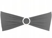 Dekoracje domu - OPASKA KOKARDA SZARA elastyczna na krzesło - miniaturka - grafika 1