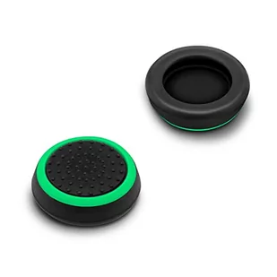 mumbi 2 x silikonowe nakładki ochronne kompatybilne z PS5 PS4, antypoślizgowe nakładki Joystick Thumb Grip Stick Contolle czarno-zielone - Akcesoria do Xbox - miniaturka - grafika 1