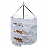 Suszarki do grzybów, owoców i warzyw - Trójpoziomowa Suszarka do Ziół Ryb Składana Organizator Trzy Tacki Wisząca - miniaturka - grafika 1