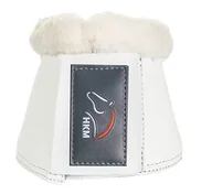 Akcesoria jeździeckie - HKM 8503 Comfort imitacja skóry w kształcie podkowy z wyściółką, dzwonki do skakania, XXL, kolor biały - miniaturka - grafika 1
