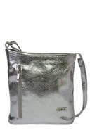 Torebki damskie - Skórzana srebrna listonoszka - miniaturka - grafika 1