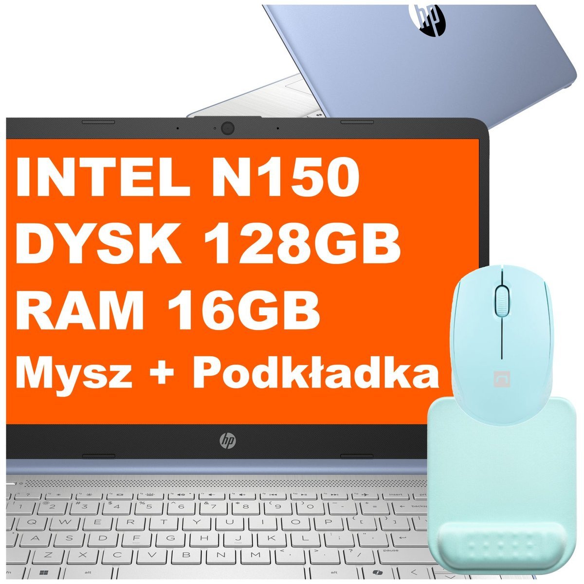 HP Stream 14-dq6012dx / B86L6UA / Intel N / 16GB / 128GB UFS / Intel Graphics / HD / Mysz / Podkładka / Win11 / Niebieski
