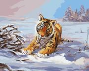 Malowanie po numerach - Malowanie po numerach Tygrys na zimowym polu - miniaturka - grafika 1