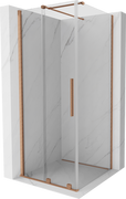 Kabiny prysznicowe - Mexen Velar kabina prysznicowa rozsuwana 110x110 cm, transparent, miedź szczotkowana - 871-110-110-01-65 - miniaturka - grafika 1
