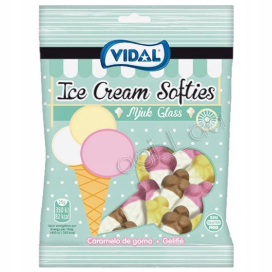 Żelki Ice Cream Softies 100g Vidal w kształcie lodów bezglutenowe