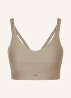 Biustonosze - Under Armour Biustonosz Sportowy Infinity 2.0 beige - miniaturka - grafika 1