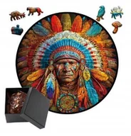 Układanki dla dzieci - Puzzle Drewniane Wooden A3 dla dzieci i dorosłych 180 el. Indianin - miniaturka - grafika 1