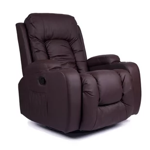 Ciemnobrązowy fotel masujący z podnóżkiem - Imar 3X - Fotele - miniaturka - grafika 1