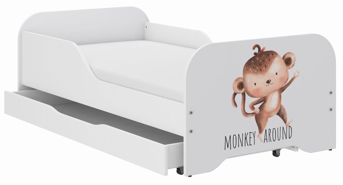 Łóżko dziecięce MIKI 160x80 MAŁPKA SAFARI