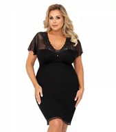 Piżamy damskie - Donna Ivana czarna plus size Koszula nocna - miniaturka - grafika 1