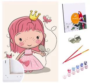 Zestaw Do Malowania Po Numerach, 20X30 Cm, Różowa Księżniczka - Malowanie po numerach - miniaturka - grafika 1