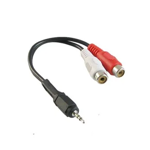 Przyłącze wtyk Jack 2.5mm stereo na 2 gniazda RCA (cinch) 0.2m - Złącza, przejściówki, adaptery - miniaturka - grafika 1
