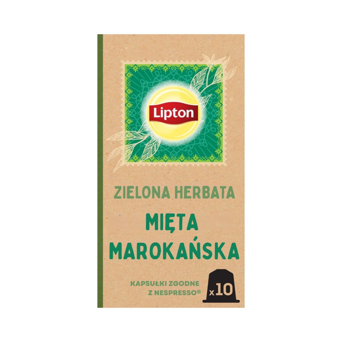 Herbata zielona aromatyzowana Lipton w kapsułkach mięta 10 sztuk 25g