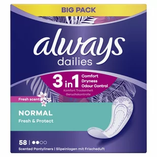 ALWAYS Dailies Normal Fresh &amp; Protect 58szt. - Akcesoria obuwnicze - miniaturka - grafika 1