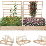 Donice - Podwyższona Donica z Kratką, Drewniana Donica Ogrodowa z Przegrodami na Kwiaty, Pnącza, do Ogrodu, Patio - miniaturka - grafika 1