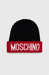 Moschino czapka wełniana kolor czerwony wełniana - Czapki damskie - miniaturka - grafika 1