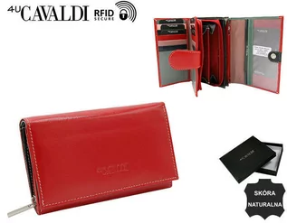 Portfele - Duży, skórzany portfel damski z systemem RFID — 4U Cavaldi - grafika 1