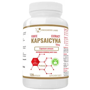 PROGRESS LABS PROGRESS LABS Kapsaicyna Forte Extract 10mg 120caps - Spalacze tłuszczu - miniaturka - grafika 1