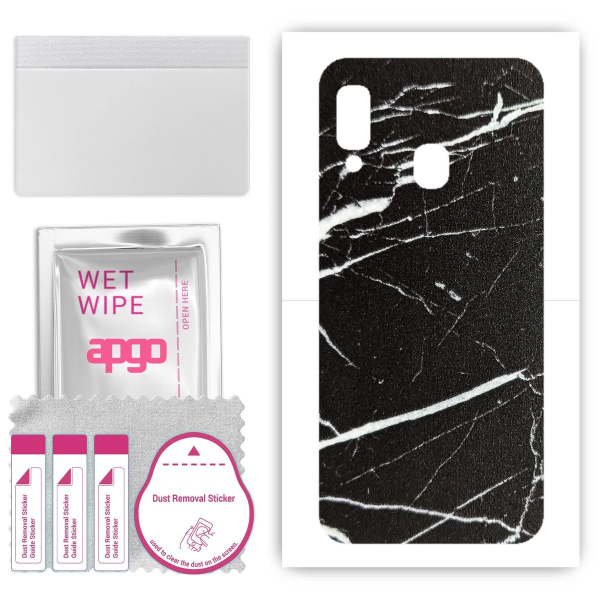 Folia naklejka skórka strukturalna na TYŁ do Samsung Galaxy A20e - Marmur Ciemny - apgo SKINS