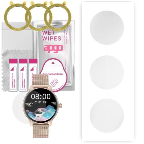 3x folia ochronna hydrożelowa do G.Rossi SW020 - apgo Smartwatch Hydrogel Protection Ochrona na ekran smartwatcha