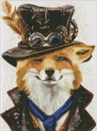 Malowanie po numerach - Diamentowa mozaika - Steampunkowy lis 30x40cm - Ideyka - miniaturka - grafika 1