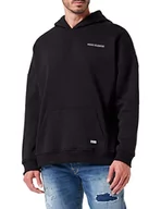 Bluzy męskie - Urban Classics Męska bluza z kapturem oversized z logo, czarny, S - miniaturka - grafika 1