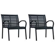 Fotele i krzesła ogrodowe - vidaXL Krzesła ogrodowe, 2 szt., czarne, stal i WPC - miniaturka - grafika 1