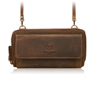 Torebki damskie - Skórzana kopertówka damska do ręki na ramię portfel damski T-137-HBR - miniaturka - grafika 1