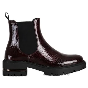 Sztyblety snake print Sergio Leone czerwone wielokolorowe - Botki damskie Sztyblety snake print Sergio Leone czerwone wielokolorowe - Botki damskie - miniaturka - grafika 1