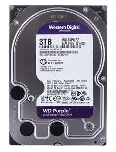 Dysk HDD WD Purple WD33PURZ (3 TB ; 3.5"; 256 MB; 5400 obr/min) - Dyski HDD - miniaturka - grafika 1