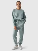 Spodnie damskie - Damskie spodnie dresowe z bawełną 4FWAW24TTROF0819-47S Zielony - miniaturka - grafika 1