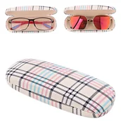 Akcesoria do okularów - Etui na okulary Futerał ET-112A żółte w kratę - miniaturka - grafika 1