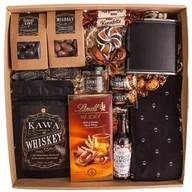 Zestawy upominkowe - ZESTAW PREZENTOWY KOSZ PREZENT DUŻY dla mężczyzny faceta urodziny 18-99 kawa piersiówka skarpetki - miniaturka - grafika 1