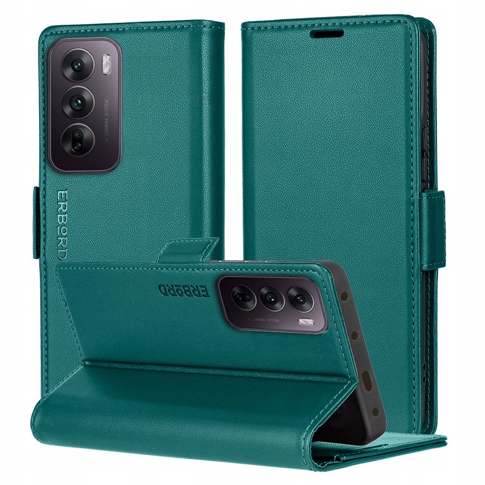 Etui z klapką do Oppo Reno 12 Pro, Erbord case obudowa portfel skóra eko