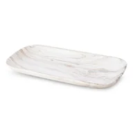Tace i patery - Patera Dekoracyjna Ceramiczna Asli 30X16X3 Biała + Beżowa - miniaturka - grafika 1