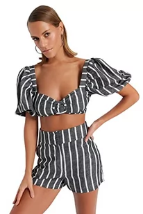 Trendyol Damska koszula w paski, tkany, dwuczęściowy zestaw, Bardzo kolorowy, 14 - Koszule damskie - miniaturka - grafika 1