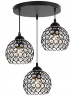 Lampy sufitowe - Lampa Wisząca Sufitowa Glamour Potrójna Żyrandol Plafon Kryształki - miniaturka - grafika 1